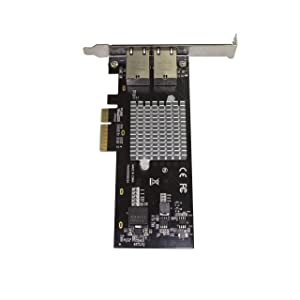 StarTech.com Dual Port 10G PCIe Network Adapter Card - Intel-X550AT 10GBASE-T &amp; NBASE-T PCI Express Network Interface Adapter 10/5/2.5/1GbE Multi Gigabit Ethernet 5 Speed NIC LAN Card (ST10GPEXNDPI) 100M/1G/2.5G/5G/10Gbps 2 Port