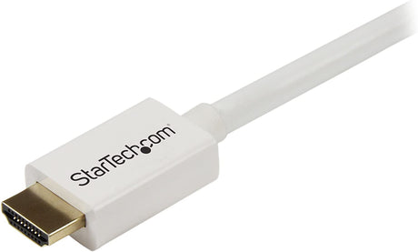 StarTech.com 5m / 16 ft CL3 Rated HDMI Cable w/ Ethernet - In Wall Rated Ultra HD HDMI Cable - 4K 30Hz UHD High Speed HDMI Cable - 10.2 Gbps - HDMI 1.4 Video/Display Cable - 30AWG, White (HD3MM3MW) 16 ft/5 m