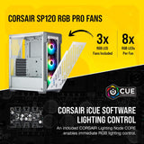Corsair iCUE 220T RGB Airflow Tempered Glass Mid-Tower Smart Case, White White Case