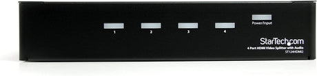 StarTech.com HDMI Splitter 1 In 4 Out - 1080p - 4 Port -Mounting Brackets - 1.3 Audio - HDMI Multi Port - HDMI Audio Splitter (ST124HDMI2) Black