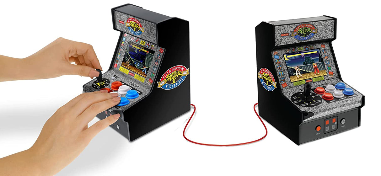 My Arcade Street Fighter 2 Champion Edition Micro Player-Fully Playable, Includes CO/VS Link for Multiplayer Action, 7.5 Inch Collectible, Full Color Display, Battery or Micro USB Powered