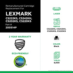 Clover imaging group Clover Remanufactured Toner Cartridge Replacement for Lexmark C520/C522/C524/C534 | Black | High Yield