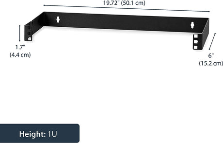 StarTech.com 1U Hinged Wall Mount Patch Panel Bracket - 4 inch Deep - 19" Patch Panel Swing Rack for Shallow Network Equipment- 17lbs (WALLMOUNTH1)