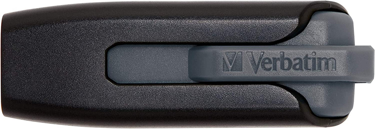 Verbatim 128GB USB 3.0 Store 'n' Go V3 Flash Drive - Cap-Less &amp; PC / Mac Compatible - Gray