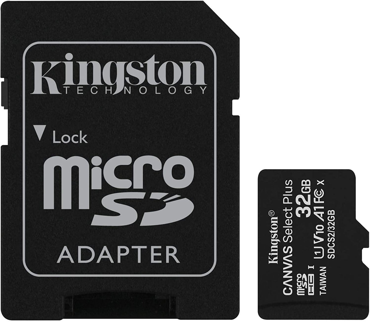 Kingston 32GB microSDHC Canvas Select Plus 100MB/s Read A1 Class10 UHS-I Memory Card + Adapter (SDCS2/32GB) microSD Card 32GB Fast (Up to 100 MB/s) Single