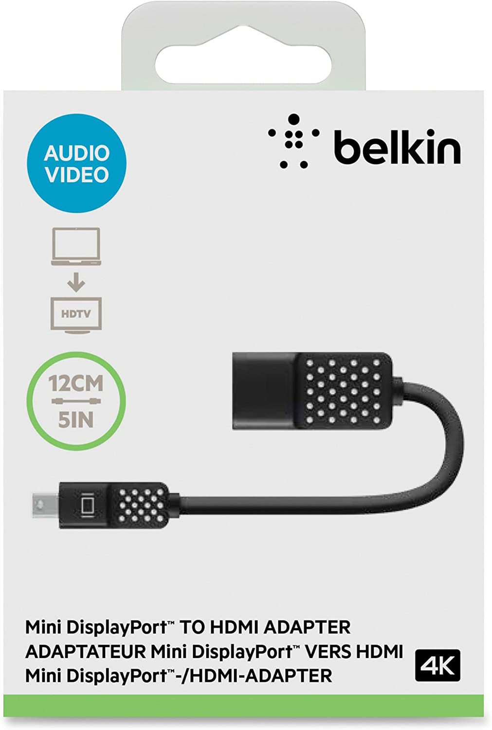 Belkin Mini DisplayPort to HDMI Adapter. 4k Compatible (Black)