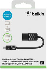 Belkin Mini DisplayPort to HDMI Adapter. 4k Compatible (Black)