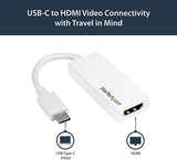 StarTech.com USB C to HDMI Adapter - White - 4K 60Hz - Thunderbolt 3 Compatible - USB Type C to HDMI Dongle Converter (CDP2HD4K60W) White 4K 60Hz
