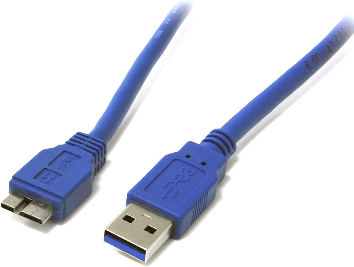 StarTech.com 3 ft. (0.9 m) USB 3.0 to Micro B Cable - SuperSpeed USB 3.0 5Gbps - Shielded USB A to USB Micro B - Blue - USB 3.0 Cable (USB3SAUB3) 3 Feet Blue