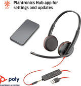 Poly Plantronics Blackwire 3225 USB-A Headset, On-Ear Mono Headset, Wired