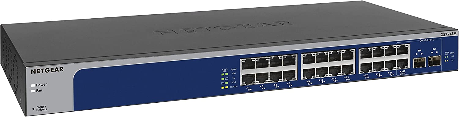 NETGEAR 24-Port 10G/Multi-Gigabit Plus Switch (XS724EM) - Managed