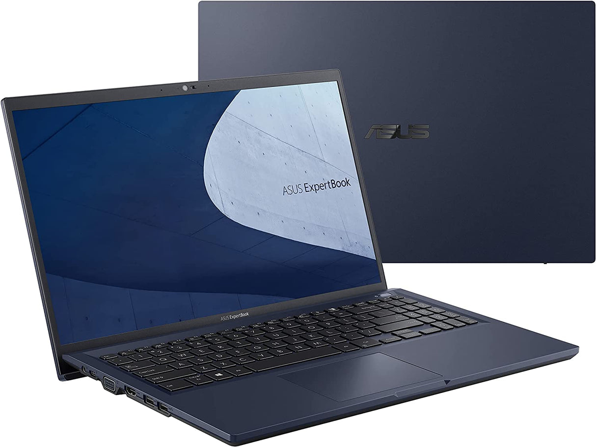 ASUS B1500CEAE-Q53P-CB ExpertBook B1 Business Laptop, 15.6” FHD, Intel Core i5-1135G7, 8GB RAM, 256GB SSD, Military Grade Durable, Webcam Privacy Shield, Win 10 Pro, Star Black, Bilingual KB