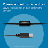 Kensington Hi-Fi USB Headphones with Mic &amp; Volume Control Button (K33065WW)