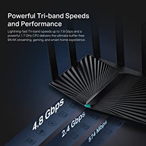 TP-Link AX7800 Tri-Band WiFi 6 Router (Archer AX95) - 8-Stream 2.5