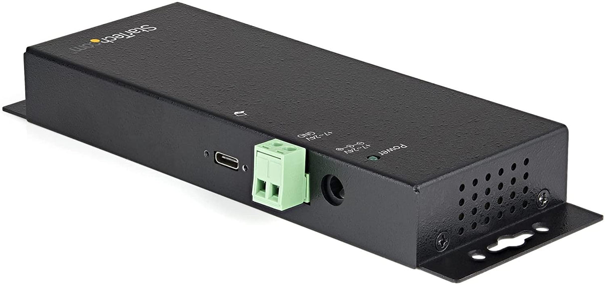 StarTech.com 4 Port USB C Hub 10Gbps - Metal Industrial USB Type-C Hub w/ 3xUSB-A &amp; 1xUSB-C - ESD &amp; Surge Protection - USB-C or USB-A Host - Self-Powered Mountable USB 3.2/3.1 Gen 2 Hub (HB31C3A1CME)