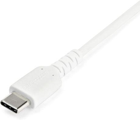 StarTech.com 2m USB A to USB C Charging Cable - Durable Fast Charge &amp; Sync USB 2.0 to USB Type C Data Cord - Rugged TPE Jacket Aramid Fiber M/M 60W White - Samsung S10, iPad Pro, Pixel (RUSB2AC2MW) White 2m