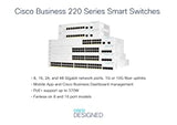 Cisco Business CBS220-48T-4G Smart Switch | 48 Port GE | 4x1G SFP | 3-Year Limited Hardware Warranty (CBS220-48T-4G-NA) 48-port GE / 4 x GE uplinks Switch