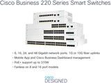 CISCO DESIGNED CBS220-24T-4X Smart Switch | 24 Port GE | 4x10G SFP+ | 3-Year Limited Hardware Warranty (CBS220-24T-4X-NA) 24-port GE / 4 x 10G uplinks