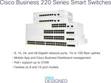 CISCO DESIGNED Business CBS220-48T-4X Smart Switch | 48 Port GE | 4x10G SFP+ | 3-Year Limited Hardware Warranty (CBS220-48T-4X-NA) 48-port GE / 4 x 10G uplinks Switch