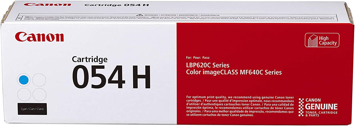Canon Genuine Toner, Cartridge 054 Cyan, High Capacity (3027C001) 1 Pack, for Canon Color imageCLASS MF641Cdw, MF642Cdw, MF644Cdw, LBP622Cdw Laser Printer Cyan High Capacity Toner