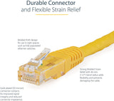 StarTech.com 50ft CAT6 Ethernet Cable - Yellow CAT 6 Gigabit Ethernet Wire -650MHz 100W PoE++ RJ45 UTP Molded Category 6 Network/Patch Cord w/Strain Relief/Fluke Tested UL/TIA Certified (C6PATCH50YL) Yellow 50 ft / 15 m 1 Pack