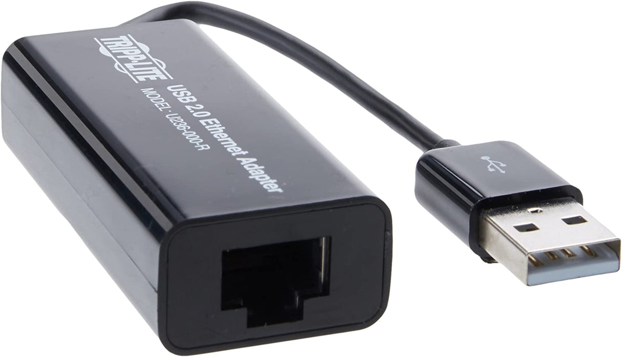 TRIPP LITE USB 2.0 Hi-Speed to Ethernet NIC Network Adapter, 10/100 Mbps, Black