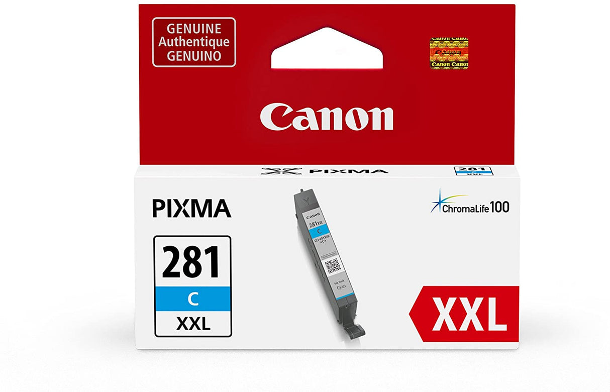 Canon CLI-281XXL Cyan Ink-Tank, Compatible to TS9120,TR8520,TR7520,TS8120 and TS6120, Cyan, XXL (1980C001) Cyan XXL Ink