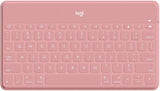 Logitech Keys-to-Go Super-Slim and Super-Light Bluetooth Keyboard for iPhone, iPad, Mac and Apple TV, Including iPad Air 5th Gen (2022) - Blush Pink
