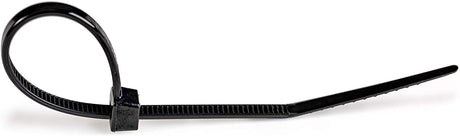 StarTech.com 6"(15cm) Cable Ties - 1/8"(3mm) Wide, 1-3/8"(39mm) Bundle Diameter, 40lb(18kg) Tensile Strength, Nylon Self Locking Zip Ties with Curved Tip - 94V-2/UL Listed, 100 Pack - Black 6 in | 40 lbs (18kg) Standard w/Self Locking 100