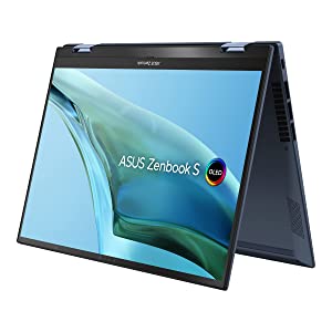 Asus Zenbook S 13 Flip OLED 13.3” OLED Touch Display, Intel Evo Platform, Core i7-1260P CPU, Intel Iris Xe Graphics, 16GB RAM, 1TB SSD, Windows 11 Pro, Ponder Blue, UP5302ZA-XB71T-CA