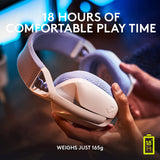 Logitech G435 LIGHTSPEED and Bluetooth Wireless Gaming Headset - Lightweight over-ear headphones, built-in mics, 18h battery, compatible with Dolby Atmos, PC, PS4, PS5, Nintendo Switch, Mobile - White White Headset Only