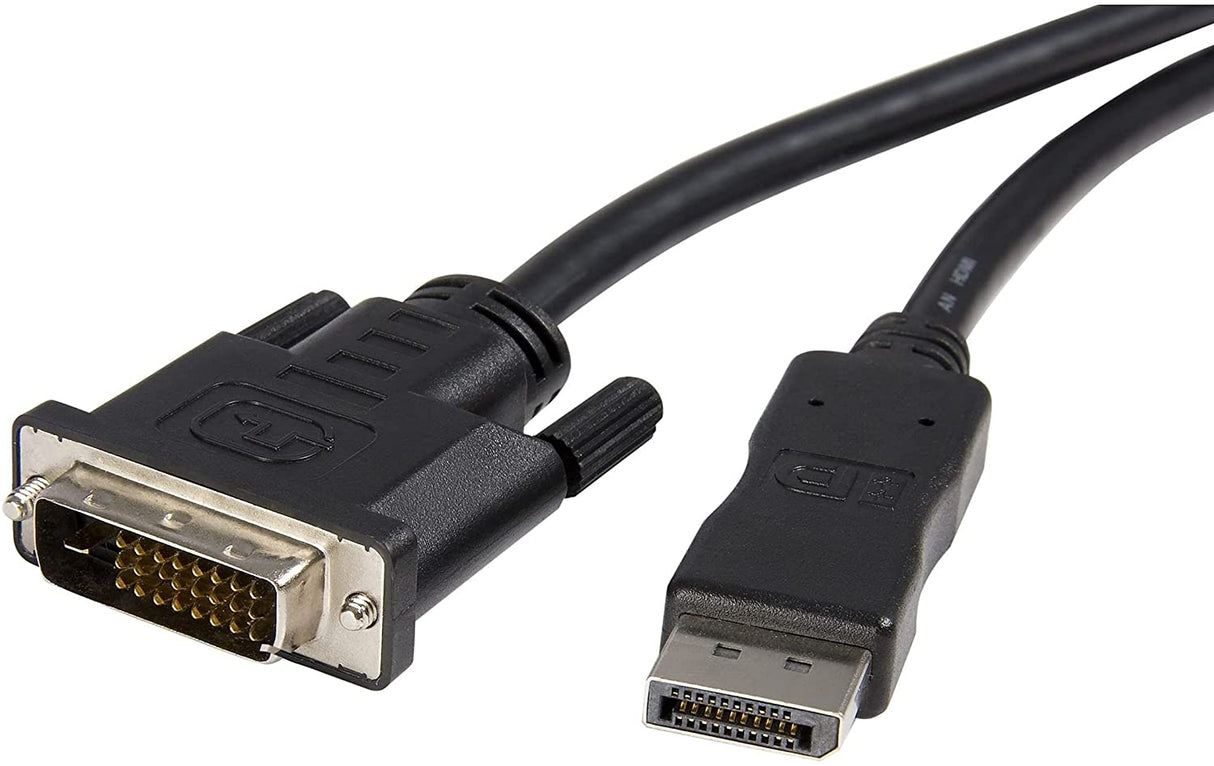 StarTech.com 10ft (3m) DisplayPort to DVI Cable - DisplayPort to DVI Adapter Cable 1080p Video - DisplayPort to DVI-D Cable Single Link - DP to DVI Monitor Cable - DP 1.2 to DVI Converter (DP2DVIMM10) 3m (10ft) Standard Packaging