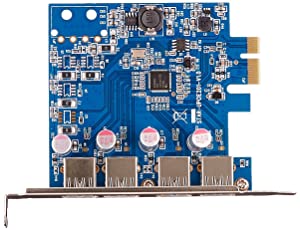 VisionTek Products Four Port USB 3.0 x1 PCIe Internal Card for PCs and Servers - 900870