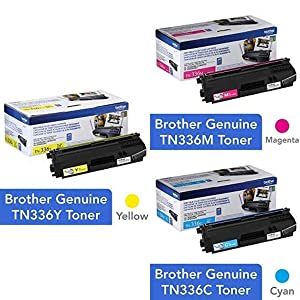Brother Genuine High Yield Toner -Cartridge Set - Cyan, Magenta and Yellow Color Toner (TN-336C, TN-336M, TN-336Y)