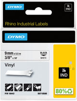DYMO 18443 3/8" Vinyl tape Rhino Labels - White, DYMO Authentic 3/8" White