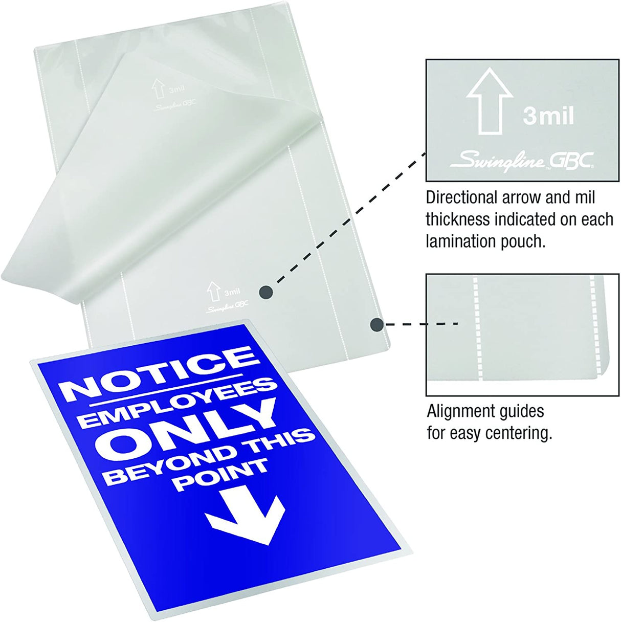 GBC Thermal Laminating Sheets / Pouches, Letter Size, 5 Mil, EZUse, 10