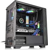Thermaltake CA-1Q9-00S1WN-00 S100 Tempered Glass Black Edition Micro-ATX Mini-Tower Computer Case with 120mm Rear Fan Pre-Installed S100 Black