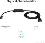 StarTech.com USB C to eSATA Cable - 3 ft / 1m - 5Gbp - for HDD/SSD/ODD - External Hard Drive Adapter - USB 3.0 to eSATA Converter (USB3C2ESAT3)