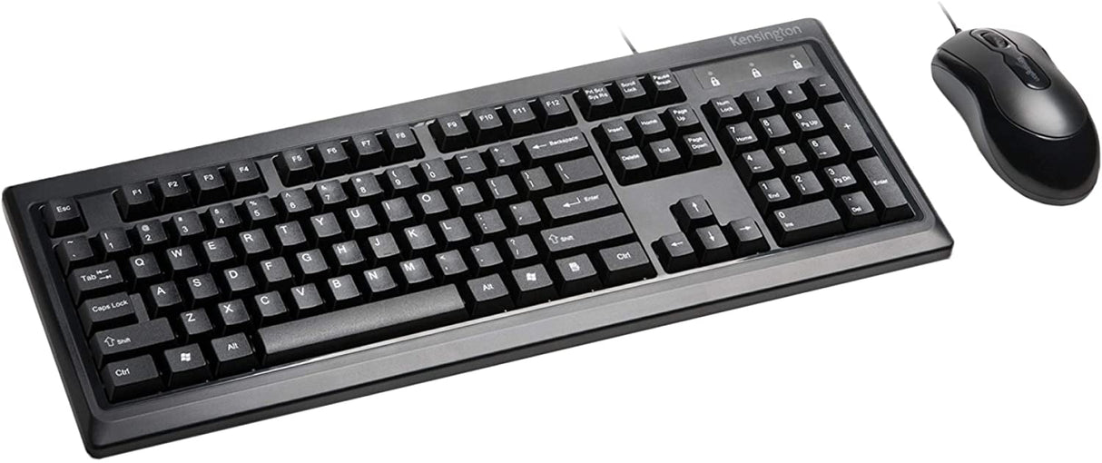 Kensington Mouse-in-a-Box and Keyboard Wired USB Desktop Set (K72436AM), Black Mouse &amp; Keyboard