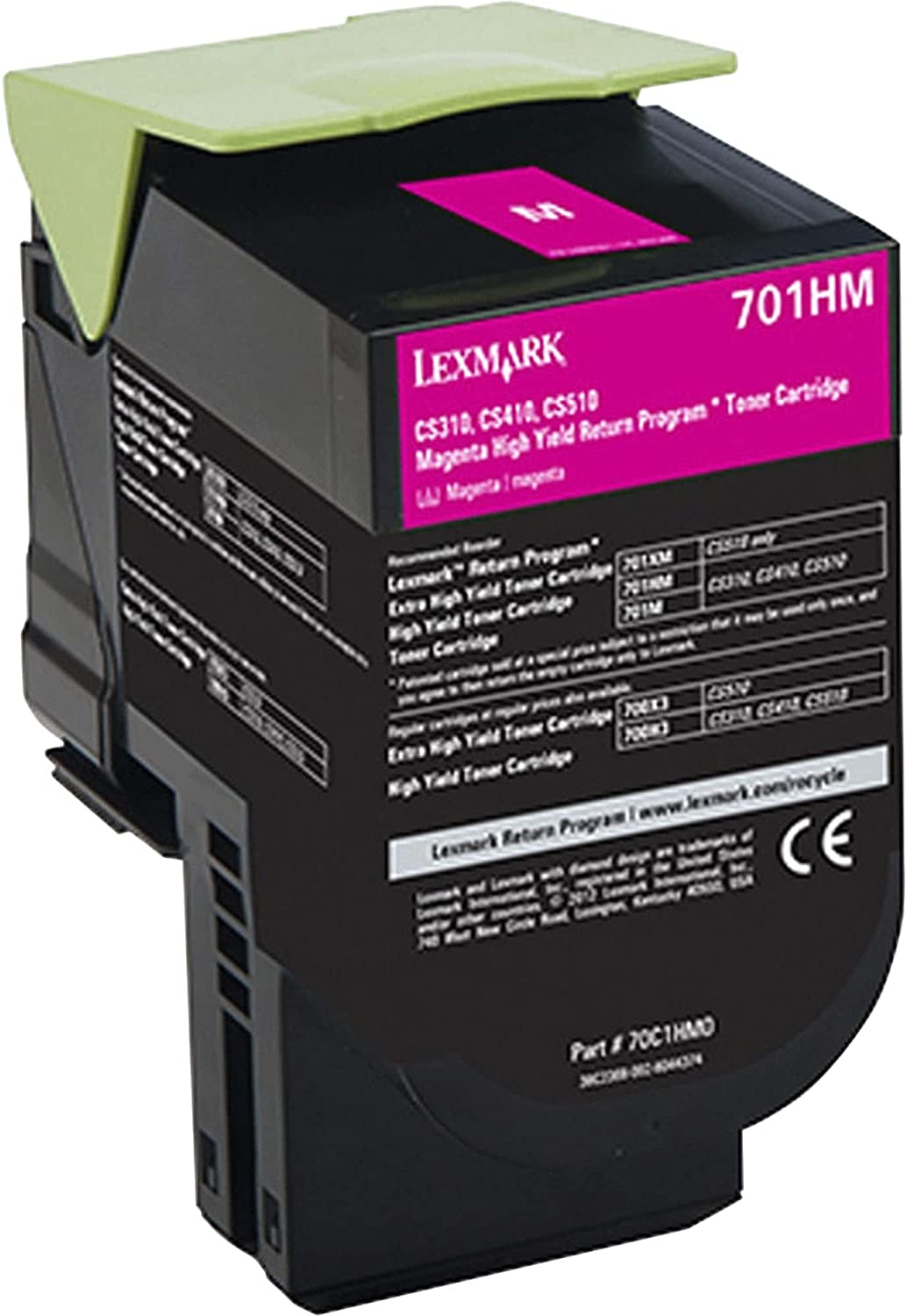 Lexmark, LEX70C1HM0, 70C1H Toner Cartridge, 1 Each, Magenta (701HM)