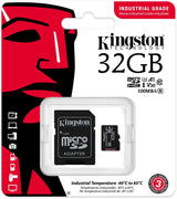 Kingston Industrial 32GB microSDHC C10 A1 pSLC Card + SD Adapter SDCIT2/32GB With Adapter 32GB