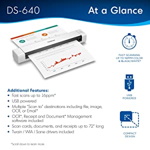 Brother DS-640 Compact Mobile Document Scanner New Model: DS640