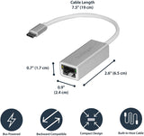 StarTech.com USB-C to Gigabit Ethernet Adapter - Aluminum - Thunderbolt 3 Port Compatible - USB Type C Network Adapter (US1GC30A) Silver