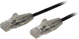 StarTech.com 6ft CAT6 Cable - Slim CAT6 Patch Cord - Black - Snagless RJ45 Connectors - Gigabit Ethernet Cable - 28 AWG - LSZH (N6PAT6BKS) Black 6 ft