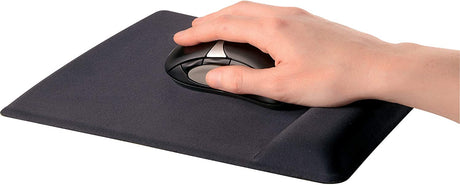 Fellowes Mouse Pad/Wrist Support with Mircoban Protection, Black (9181201) Black Single