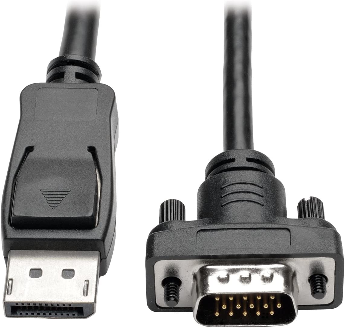 Tripp Lite DisplayPort to VGA Active Cable Adapter, DP 1.2 with Latches, DP to HD15 (M/M), DP2VGA, 1080p, 3 ft. (P581-003-VGA-V2) 3 ft. DP 1.2