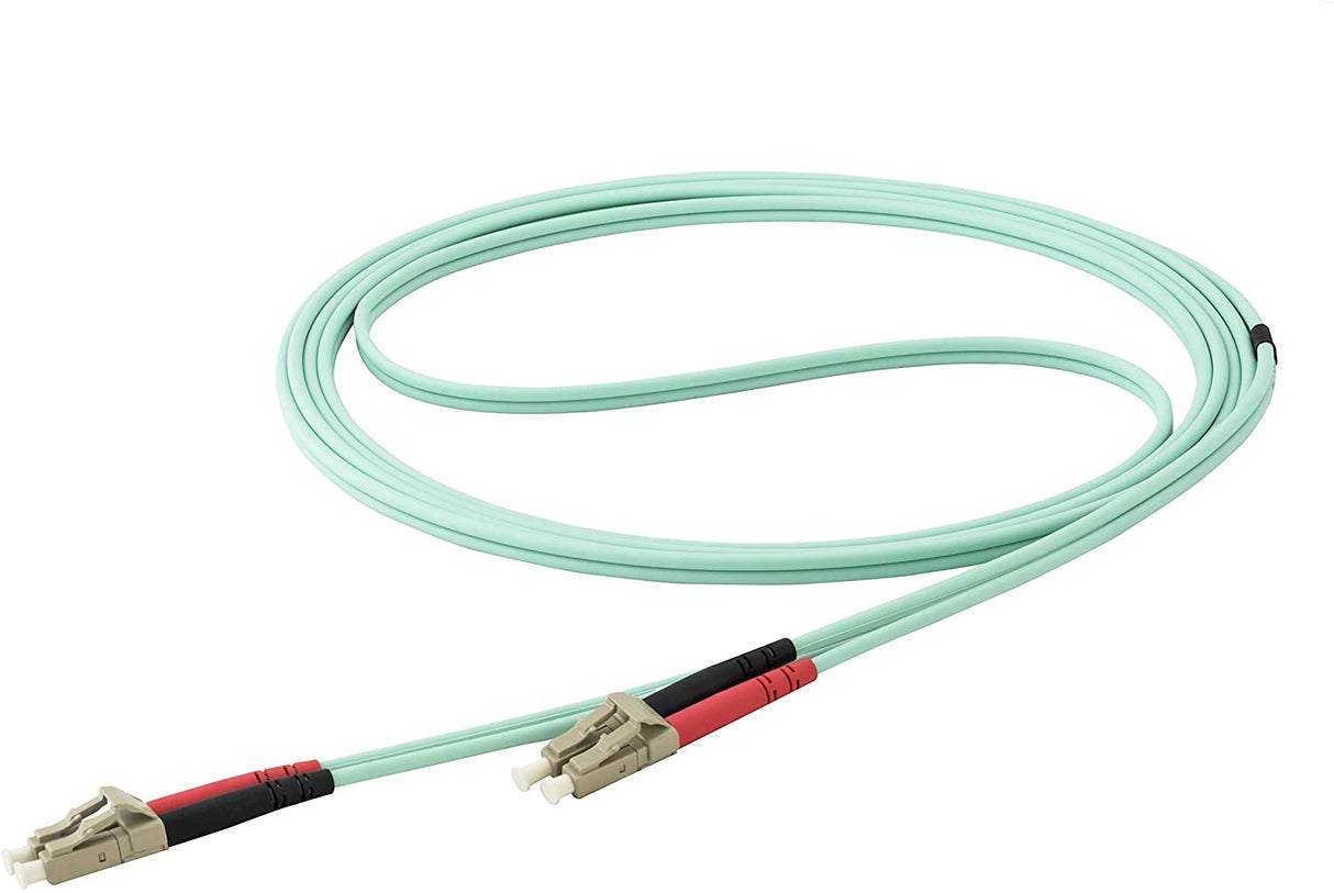 StarTech.com 10 m OM4 LC to LC Multimode Duplex Fiber Optic Patch Cable- Aqua - 50/125 - Fiber Optic Cable - 40/100Gb - LSZH (450FBLCLC10) 10m
