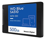 Western Digital 500GB WD Blue SA510 SATA Internal Solid State Drive SSD - SATA III 6 Gb/s, 2.5"/7mm, Up to 560 MB/s - WDS500G3B0A 500GB New Generation