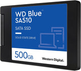 Western Digital 500GB WD Blue SA510 SATA Internal Solid State Drive SSD - SATA III 6 Gb/s, 2.5"/7mm, Up to 560 MB/s - WDS500G3B0A