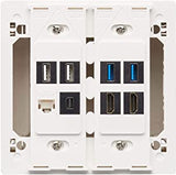 Tripp Lite Double Gang Surface Mount, 2-Gang Back Box Wall Plate, Adaptable Junction Box, TAA, White (N080-SMB2-WH)